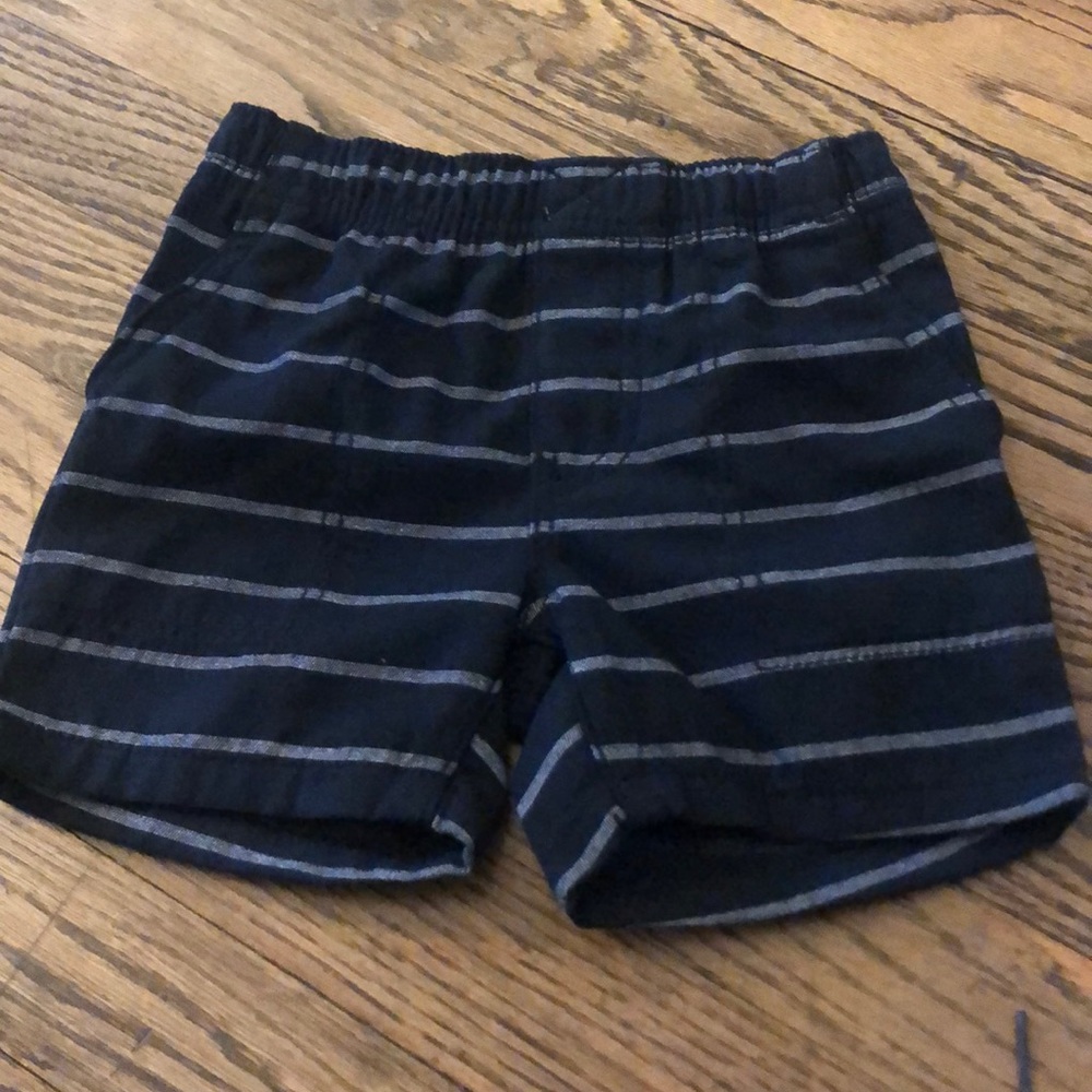 Black and gray stripe shorts